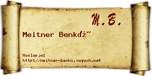 Meitner Benkő névjegykártya